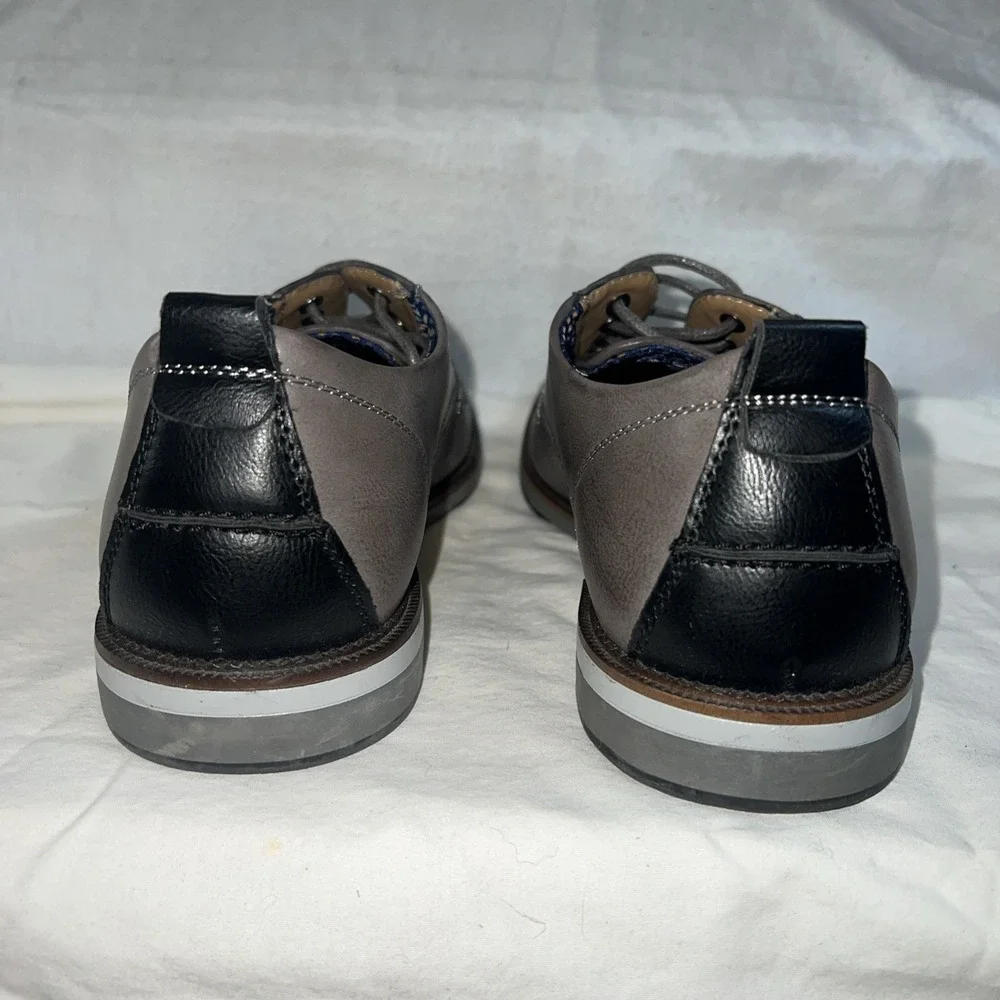 Steve Madden Saben Oxfords Hamis Gray Faux Leather Career Formal Mens Sz 8.5